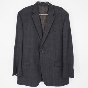 Lauren Ralph Lauren Men's 46L Gray Plaid Two Button Blazer Jacket Coat 100% Wool